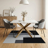 Geometric Grey Abstract Area Rug