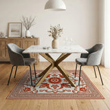 Traditional Persian Red Ornate Red Floral Medallion Area Rug