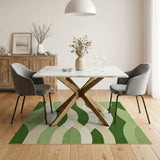 Green Lush Green Wave Abstract Area Rug