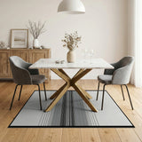 Geometric Modern Black and White Black White Gradient Stripe Area Rug
