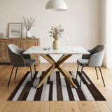 Grey Modern Grey Geometric Block Rug