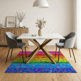 Rainbow Typography Mosaic Area Rug