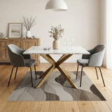 Wavy Beige Abstract No. 2 Area Rug
