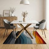 Multi-Color Wavy Gradient Area Rug