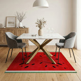 Watermelon Multi-color and Patterns Watermelon Slice Fruit Pattern Area Rug