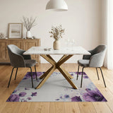 Lush Purple Peony Watercolor Area Rug