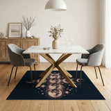 Celestial Moon Phases Boho Area Rug