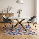 Playful Rainbow Arcs Area Rug