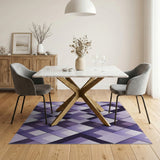 Purple Geometric Diamond Area Rug
