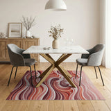 Pink Sweeping Pink Waves Abstract Area Rug