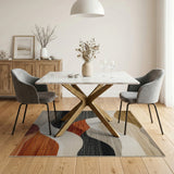 Abstract Area Beige and Neutral Abstract Wavy Neutral Area Rug