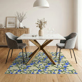 Delicate Blue Cornflower Floral Area Rug