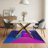 Neon Grid Tunnel Sunset Area Rug