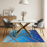 Rainbow Lattice Washable Area Rug