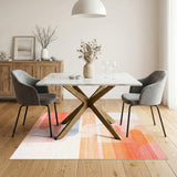 Orange Abstract Wave Area Rug