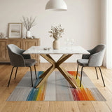 Multi-Color Jagged Stripe Geometric Area Rug