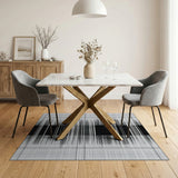 Black and White Geometric Modern Bold Black White Geometric Stripe Rug