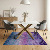 Purple Purple Watercolor Scales Area Rug