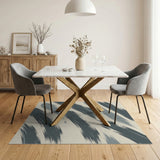 Abstract Grey Brushstroke Area Rug
