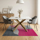 Abstract Wavy Pink Area Rug