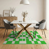 Geometric Modern Vibrant Green Geometric Block Area Rug