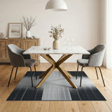 Black White Halftone Gradient Black and White Area Rug