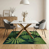 Green Lush Fern Green Area Rug