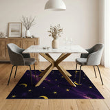 Purple Galaxy Starry Night Moon Area Rug