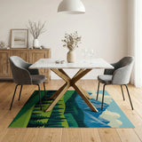 Serene Alpine Peaks and Pine Forest Rug