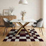 Beige and Neutral Modern Geometric Patchwork Area Rug