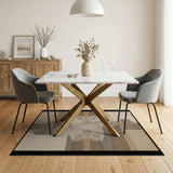 Brown and Tan Abstract Geometric Brown Tan Area Rug