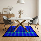 Navy Blue Green Gingham Checkered Area Rug