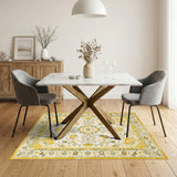Yellow Floral Vintage Yellow Floral Vintage Area Rug