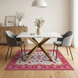 Floral Pink Floral Persian Area Rug