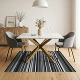 Black and White Geometric Modern Bold Black White Horizontal Stripe Area Rug