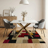 Geometric Modern Multi-color and Patterns Bold Geometric Multi-Color Block Area Rug