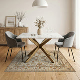 Beige and Neutral Traditional Persian Ivory Traditional Persian Floral Rug