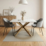 Beige Concentric Dot Circle Area Rug