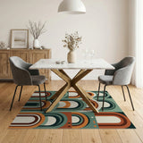 Layered Arch Geometric Multi-Color Area Rug