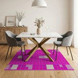 Geometric Modern Vibrant Pink Geometric Area Rug