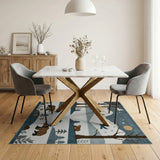 Starry Winter Forest Bears Kids Rug