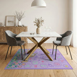 Purple Unicorn Alphabet Kids Cartoon Rug
