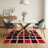 Red Bold Red Black Tartan Plaid Area Rug