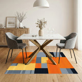 Geometric Modern Orange Bold Geometric Orange Area Rug