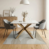 Beige Abstract Wave No. 6 Area Rug