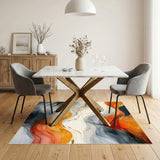 Abstract Flow Orange Gold Area Rug