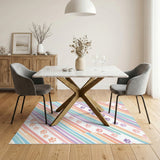 Pastel Paw Print Kids Washable Area Rug