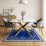 Ornate Celtic Knot Blue Area Rug
