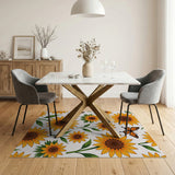 Vibrant Sunflower Monarch Butterfly Area Rug