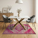Vibrant Pink Diamond Southwestern Area Rug